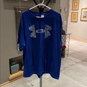Under Armour Men's Vibrant Blue Tee with Silver Logo XXL